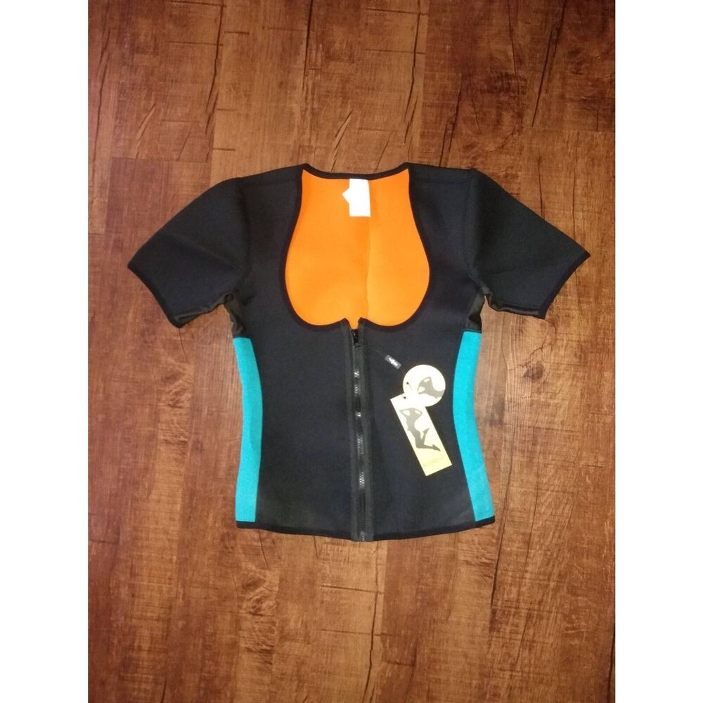 NonEcho Airpreno Vest Shapewear Top Bodysuit M Black Full Zip NWT